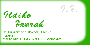 ildiko hamrak business card
